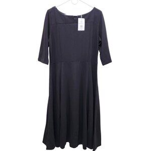 Marycrafts Womens Timelessly Elegant Black three quarter Sleeve Dress Size 14